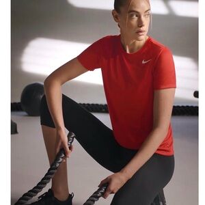 Nike Women’s Orange Short-Sleeve Performance Dri-Fit Tee